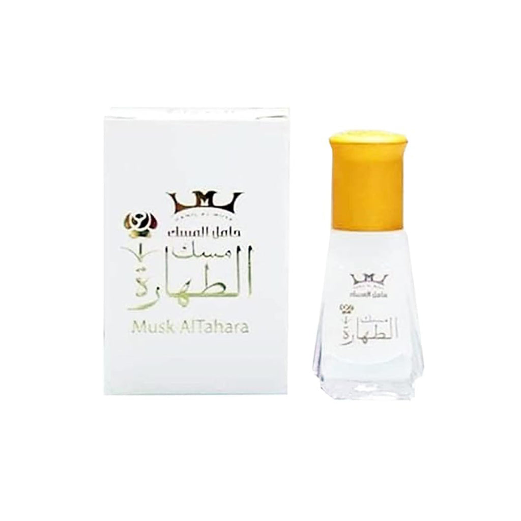 Musk Al Tahara Pure Arabian Oil Perfume Body Premium Fragrance Oil for Long-Lasting Fragrance Freshness and Elegance White مسك الطهارة ابيض (1 Bottle = 6ml.)