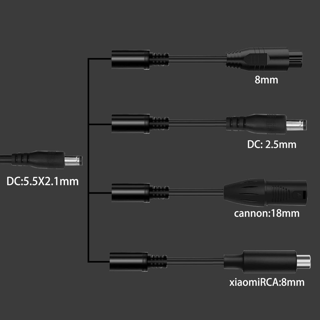 UL Listed 42V 2A Replacement Electric Scooter Charger for 36V with 4 Plugs, Compatible with Scooter Power Adapter