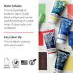 Buy now Speedball Water-Soluble Block Printing Ink Set ƒ?? 4 Bold Colors With Satiny Finish - 1.25 FL OZ Tubes at indiglob india