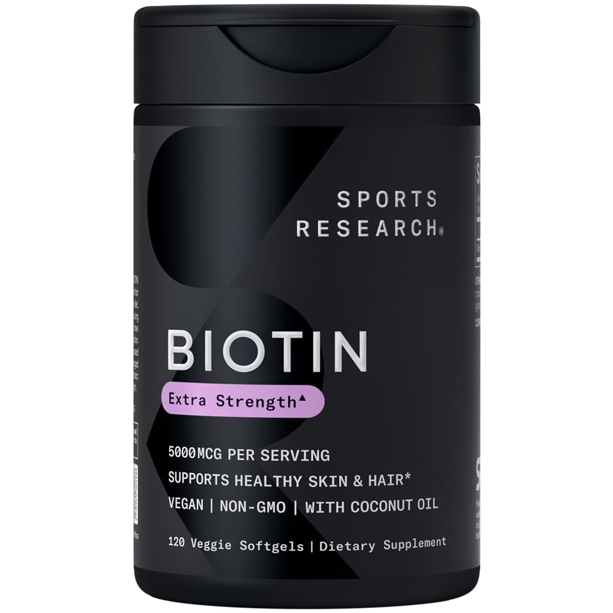 Buy now Sports ResearchÂ® Biotin 5,000mcg with Organic Coconut Oil - Biotin (Vitamin B7) for Healthy Skin and Hair Support* - for Women and Men - Vegan, Non-GMO, Gluten & Soy-Free - 120 Veggie Softgels at indiglob india
