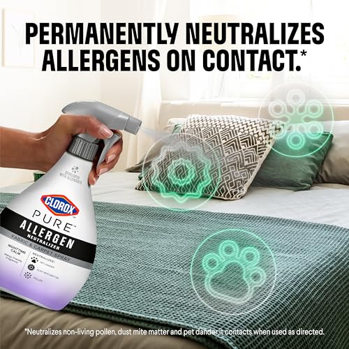 Buy now Clorox PURE Allergen Neutralizer Fabric and Carpet Spray, Nighttime Calm, 26 Fluid Ounces at indiglob india