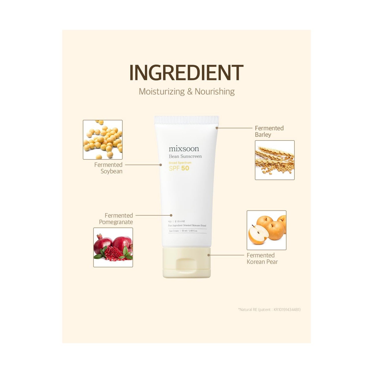 mixsoon Bean Sunscreen-Lightweight Airy Texture SPF 50 No Pilling Korean Sunscreen for Face, No White Cast, Non-Sticky Stocking Stuffers 50ml / 1.69 fl.oz. Korean Glass Skin Care (Bean, 1.69)