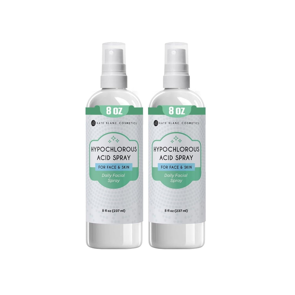 Kate Blanc Cosmetics Hypochlorous Acid Spray for Face and Skin (8oz) | Gentle Facial Cleanser for Acne-Prone & Sensitive Skin with .02% HOCl