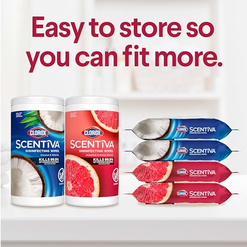 Buy now Clorox Scentiva Disinfecting Wipes, Grapefruit and Orange Blossom, 75 Ct., Pack of 3 (Pack May vary) at indiglob india
