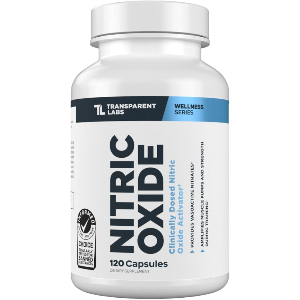 Transparent Labs Nitric Oxide - Nitric Oxide Booster for Men and Women with Arginine Nitrate, Betaine Nitrate, Pine Bark Extract, and Astragin for Nitric Oxide Flow - 120 Count