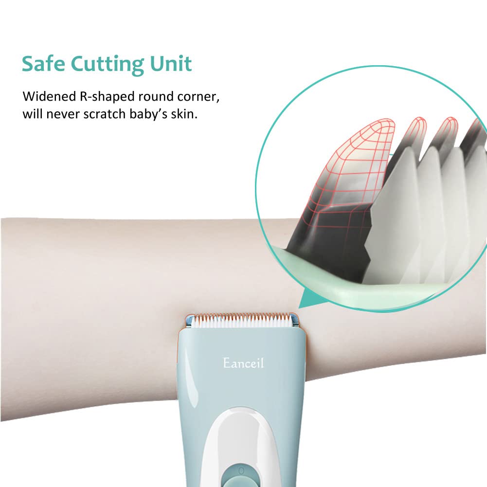 Baby Hair Clippers, Ceramic Blade Electric Kids Hair Trimmer, Cordless Rechargeable Waterproof Haircut Kit for Kids & Adult