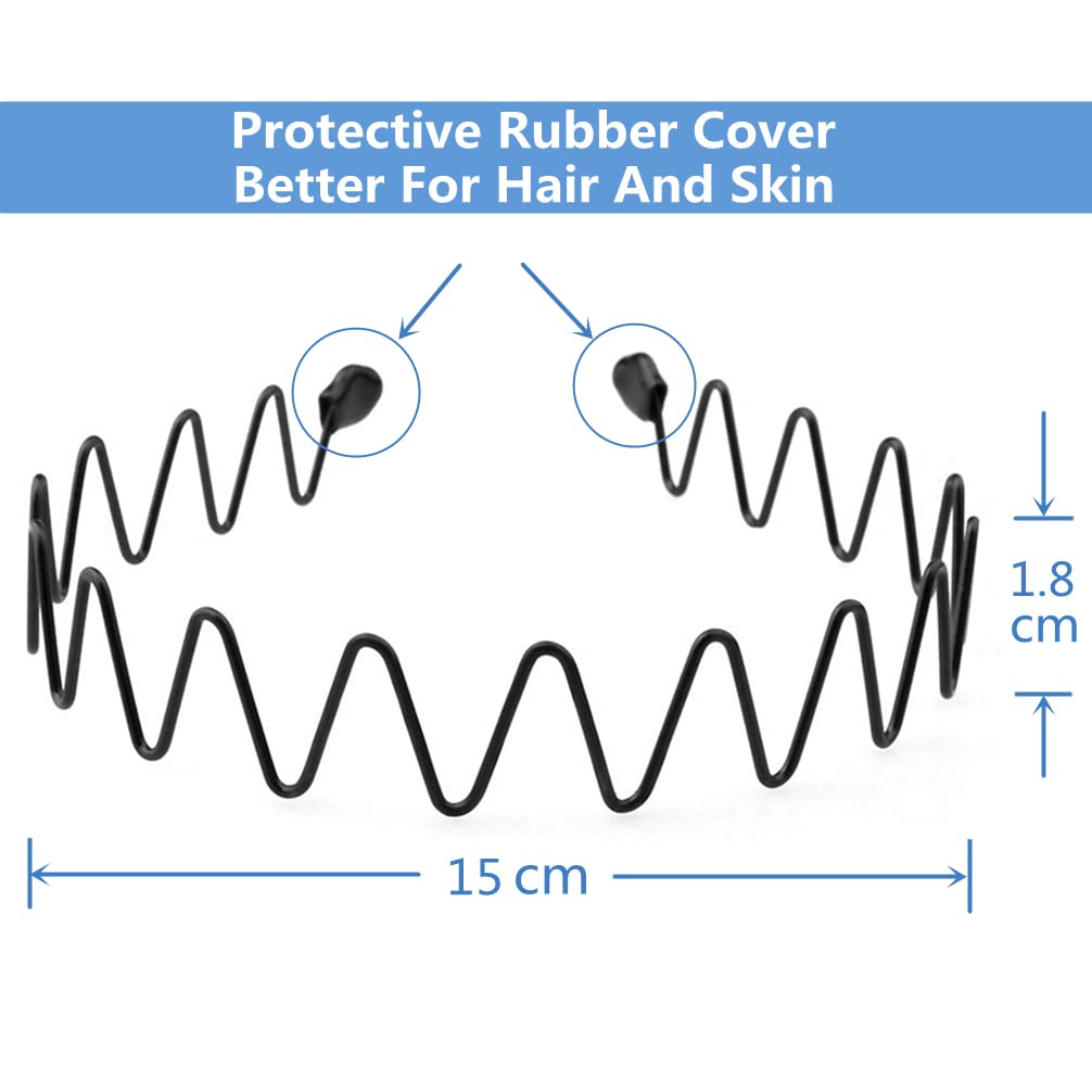 Buy now bodbop XINGZHE Metal Hair Band Men Headband Women's Fashion Hair Bands Elastic Stylish Sports Hairband Head Hoop with Non Slip Wavy Teeth, Black at indiglob india