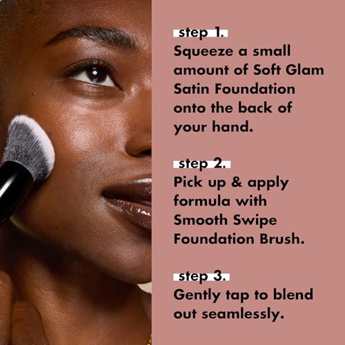 Buy now e.l.f. Smooth Swipe Foundation Brush, Face Makeup Brush For A Natural-Looking Finish, For Liquid & Cream Formulas, Vegan & Cruelty-Free at indiglob india