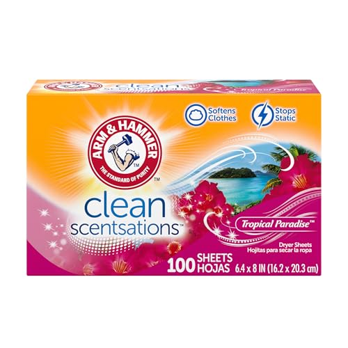 Buy now ARM & HAMMER Fabric Softener Sheets, Tropical Paradise, 100 ct at indiglob india