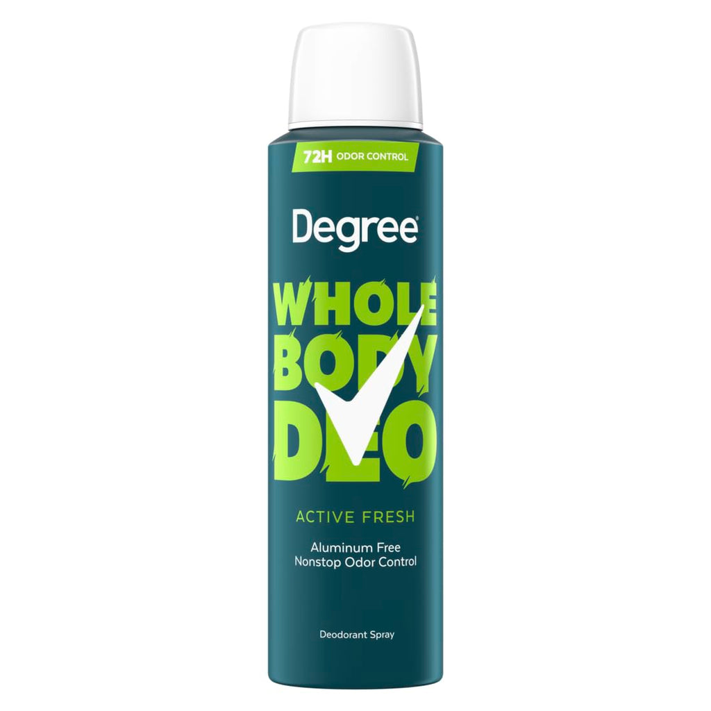 Degree Whole Body Deodorant Spray for Men, Active Fresh Scent, 4 oz