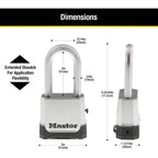 Buy now Master Lock Silver Outdoor Combination Lock, Heavy Duty Weather Resistant Padlock with Resettable Code and Cut Resistant Boron Carbide Shackle for Outdoor Use, M176XDLH at indiglob india