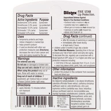 Buy now Blistex Five Star Lip Protection SPF 30 0.15 oz (Pack of 12) at indiglob india