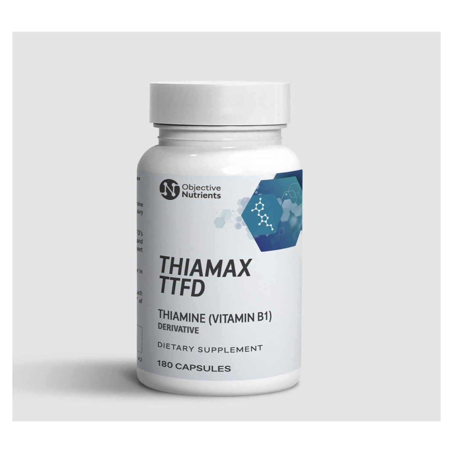 Objective Nutrients Thiamax TTFD Thiamine B1 Supplement | Vitamin B1 Supplement for Energy Focus | Highly Absorbable Vitamin B1 100mg with Magnesium – 60 Capsules