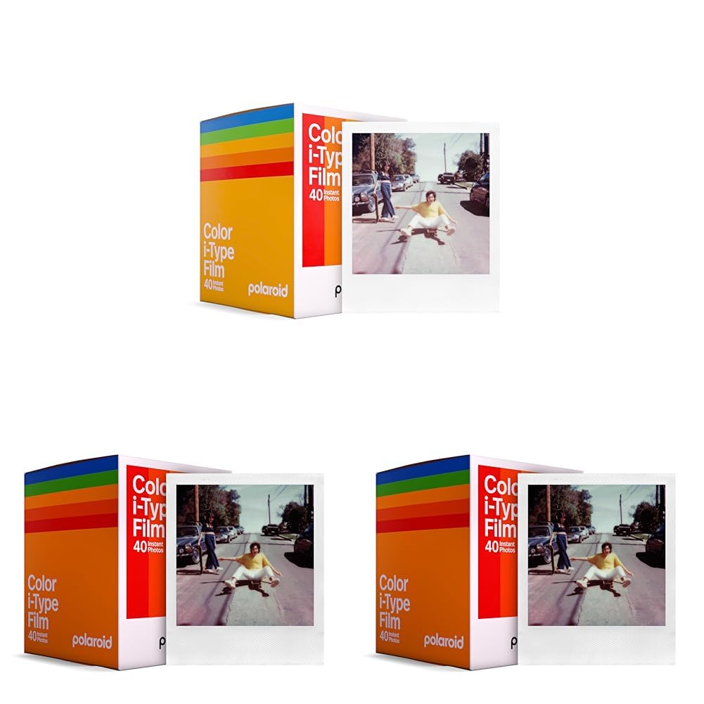 Buy now Polaroid Instant Color I-Type Film - 40x Film Pack (40 Photos) (6010) 40 Photos (Pack of 3) White Frame at indiglob india