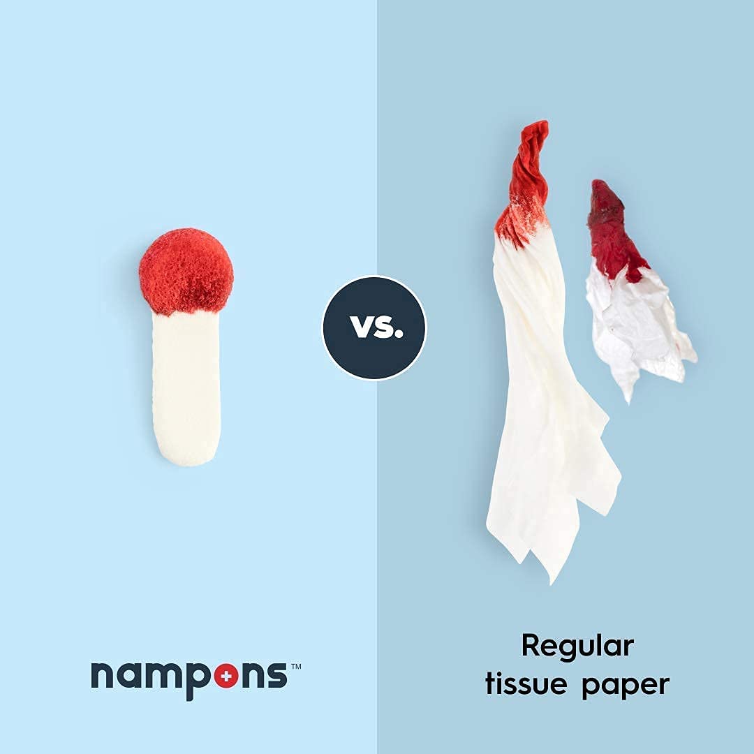 Nampons for Nosebleeds 24 Nose Bleed Stoppers w/Clotting Agent for Adults