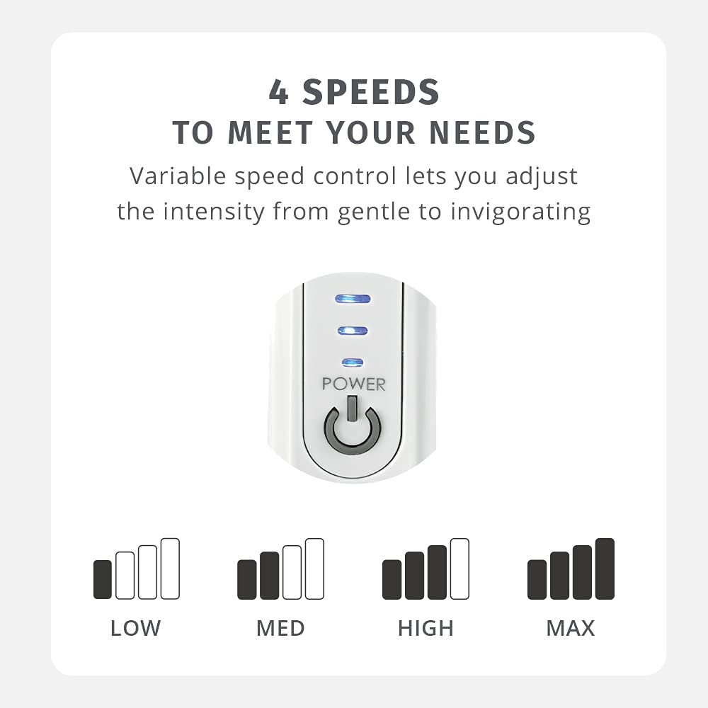 Buy now Homedics Back Massager - Heated Automatic Percussion Back, Body and Neck Massager with Dual Pivoting Heads, Interchangeable Nodes, for Shoulders, Legs and Feet, White at indiglob india
