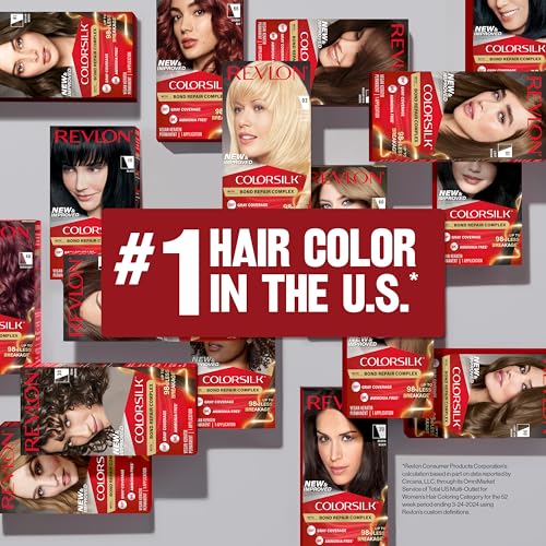 Buy now Revlon ColorSilk with Bond Repair Complex, Permanent Hair Color, 100% Gray Coverage, Ammonia Free Dye, Vegan Keratin, 45 Bright Auburn, 3 pack at indiglob india