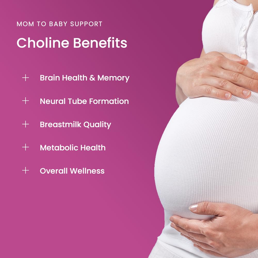Mother's Promise Prenatal Choline 550mg with VitaCholine®, 120 Vegan Capsules