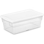 Buy now Sterilite 24-Pack 6 Quart Storage Box, Stackable Clear Plastic Bins with Snap-On Lids - Heavy-Duty Organizing Containers for Closet, Bathroom, and Office 6 Quart 24 Pack at indiglob india