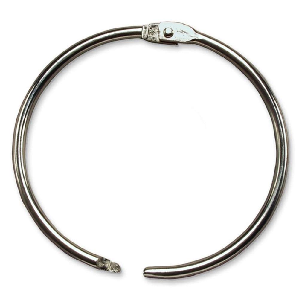 KTOJOY 1.5 Inch (20 Pack) Loose Leaf Binder Book Rings, with Metal Nickel Plated for Key,and Index Cards, for School, Home, or Office, Silver