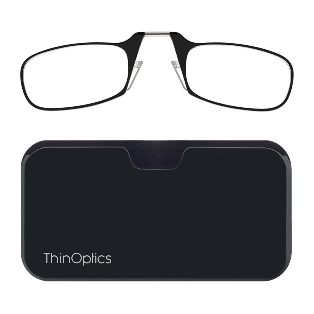 Buy now ThinOptics unisex-adult Reading Glasses + Black Universal Pod Case | Black Frames, 2.00 Strength Readers Black Frames / Black Case, 44 mm at indiglob india