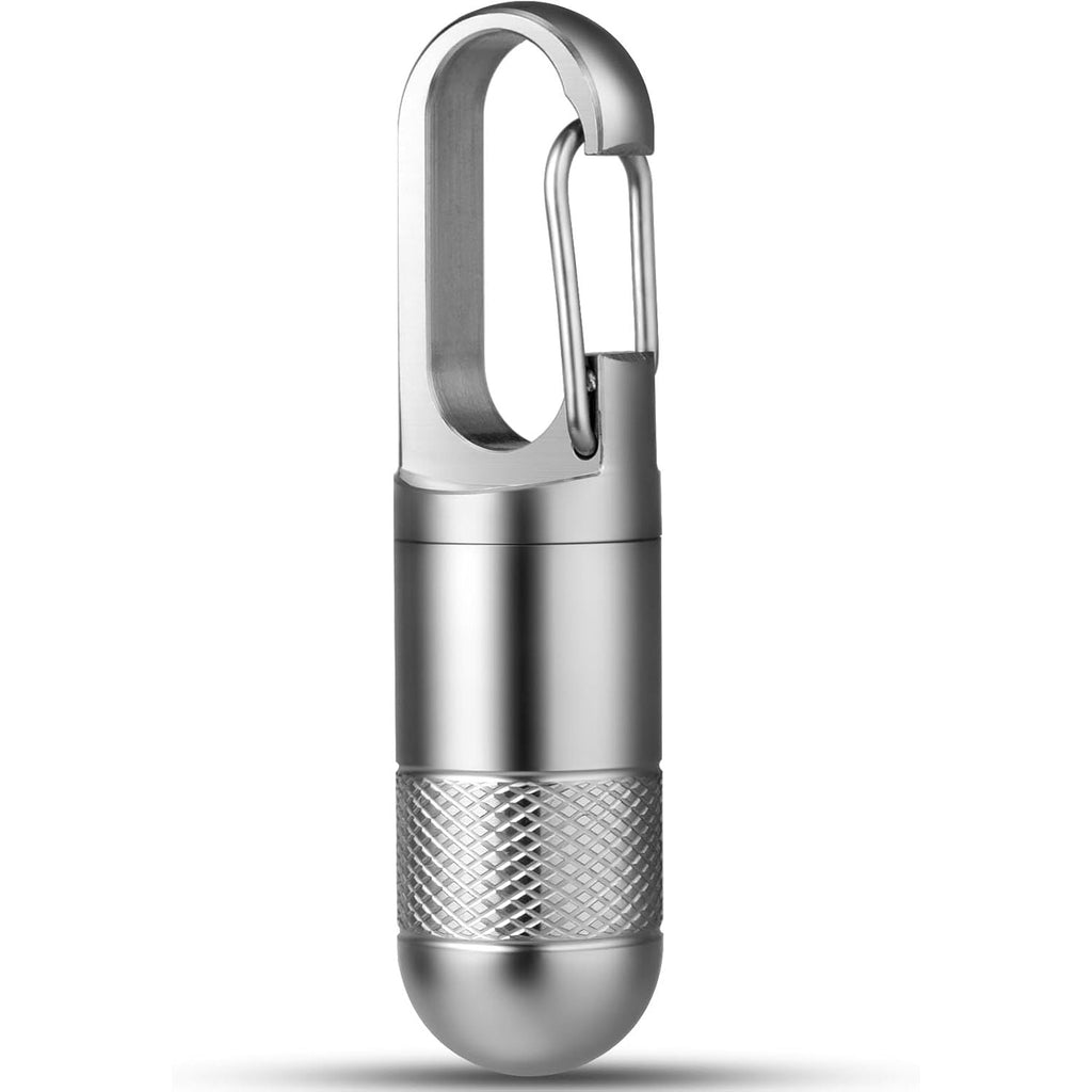 Buy now TISUR Small Travel Pill Box,Titanium Keychain Pill Holder Pill Case,Vitamin Organizer Metal Storage Pill Bottle Tube Container Multitool EDC Every Day Carry for Men Gray Titanium Small - 1.1 Inch at indiglob india