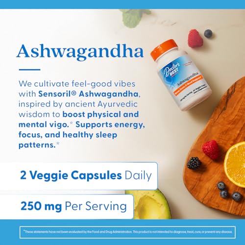 Buy now Doctor's Best Ashwagandha with Sensoril, Ayurvedic Herb, Standardized Withania somnifera Extract, Clinically Proven to Support Mental Focus, Cardiovascular Health & Healthy Energy, 125mg, 60 Count at indiglob india