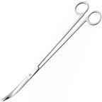 12" Stainless Steel Aquarium Scissors, Curved Long Aquatic Plant Trimming Scissors for Aquascaping, Fish Tank & Terrarium Maintenance in Fresh & Salt Water (Silver)
