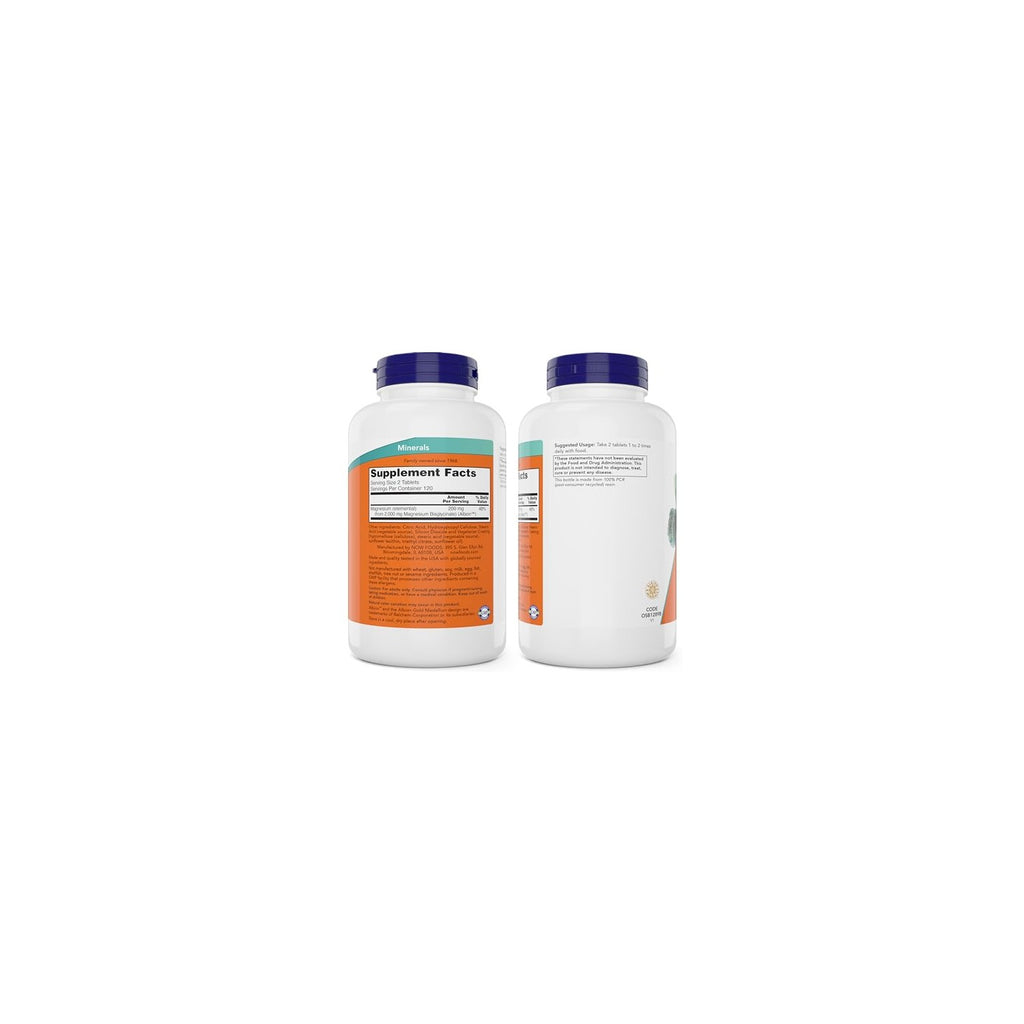 Buy now Now Foods Magnesium Glycinate, 240 Tablets - Supports Healthy Muscle and Nerve Functions - Non-GMO at indiglob india