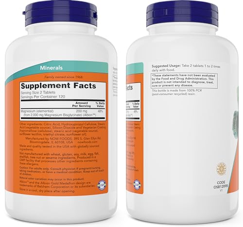 Buy now Now Foods Magnesium Glycinate, 240 Tablets - Supports Healthy Muscle and Nerve Functions - Non-GMO at indiglob india