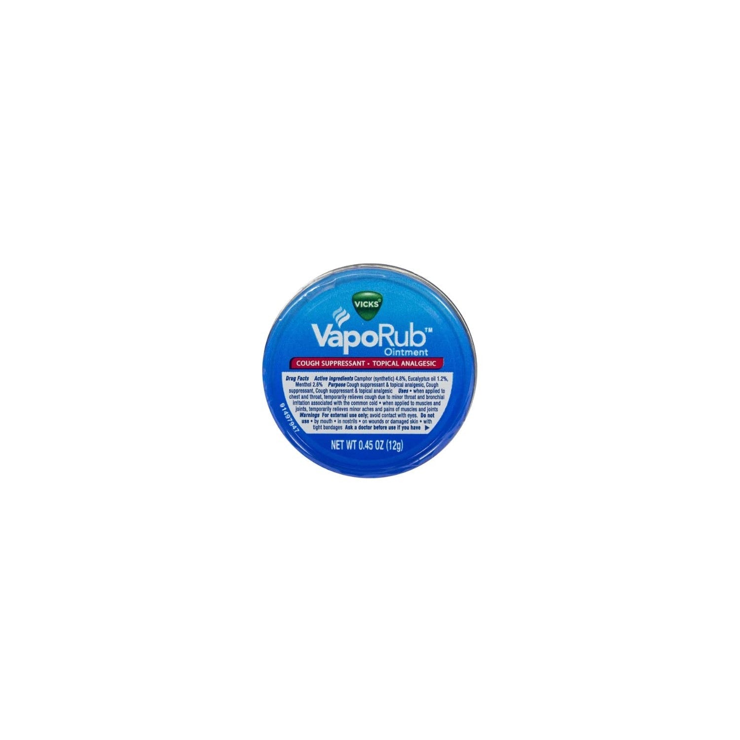 Buy now (2) Vicks Vaporub Topical Ointment 12g Tin Travel Size by Vick at indiglob india