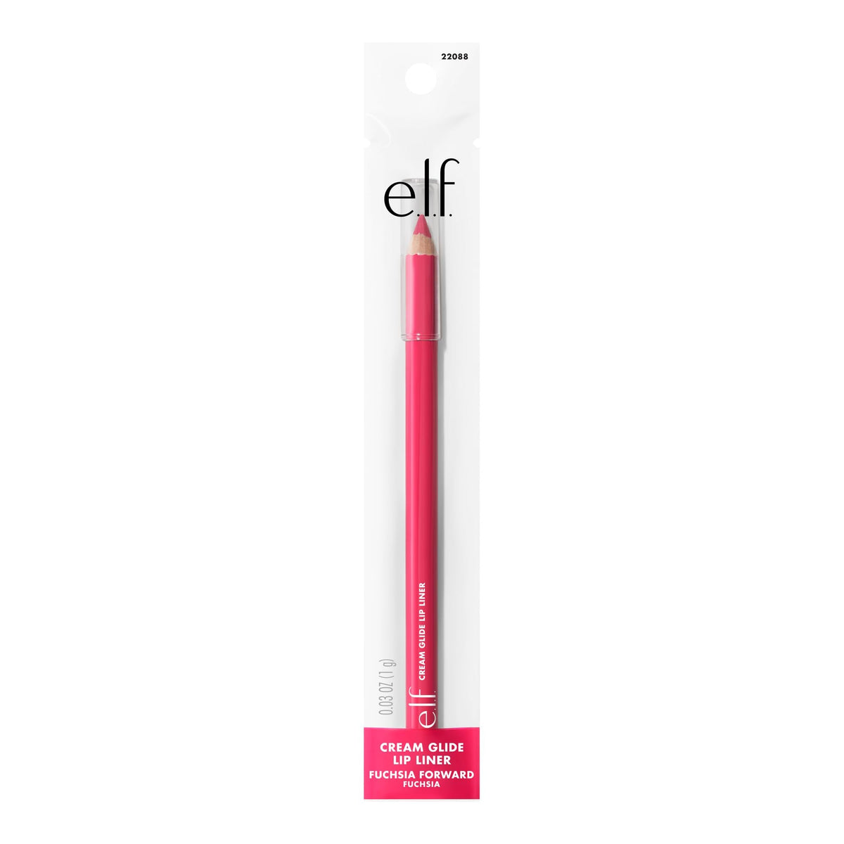 e.l.f. Cream Glide Lip Liner in Fuchsia Forward features a vibrant pink shade, essential for perfect lip definition.