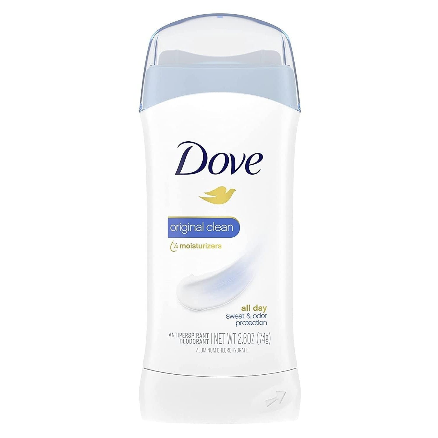 Dove Antiperspirant Deodorant Stick Original Clean 2.6 oz 2PK | All Day Underarm Sweat & Odor Protection for Women. Invisible Solid