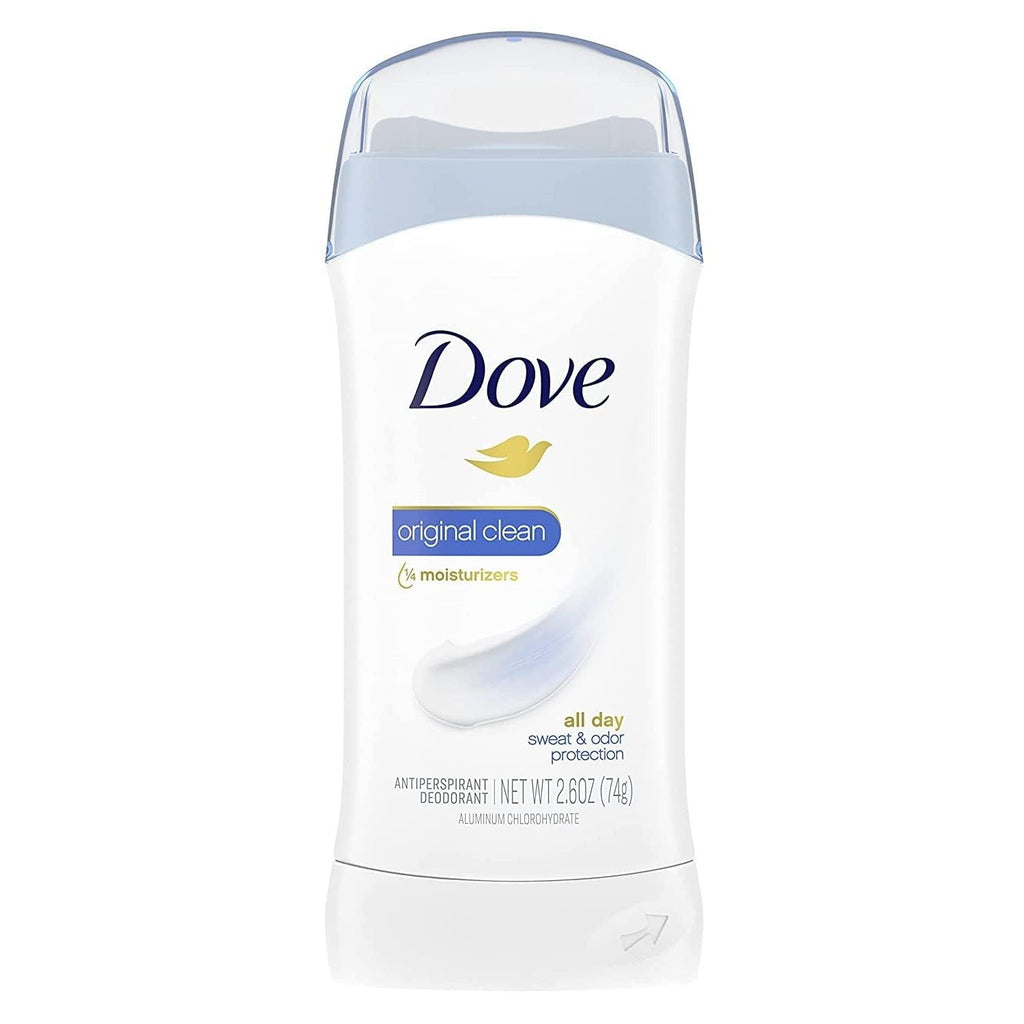 Dove Antiperspirant Deodorant Stick Original Clean 2.6 oz 2PK | All Day Underarm Sweat & Odor Protection for Women. Invisible Solid