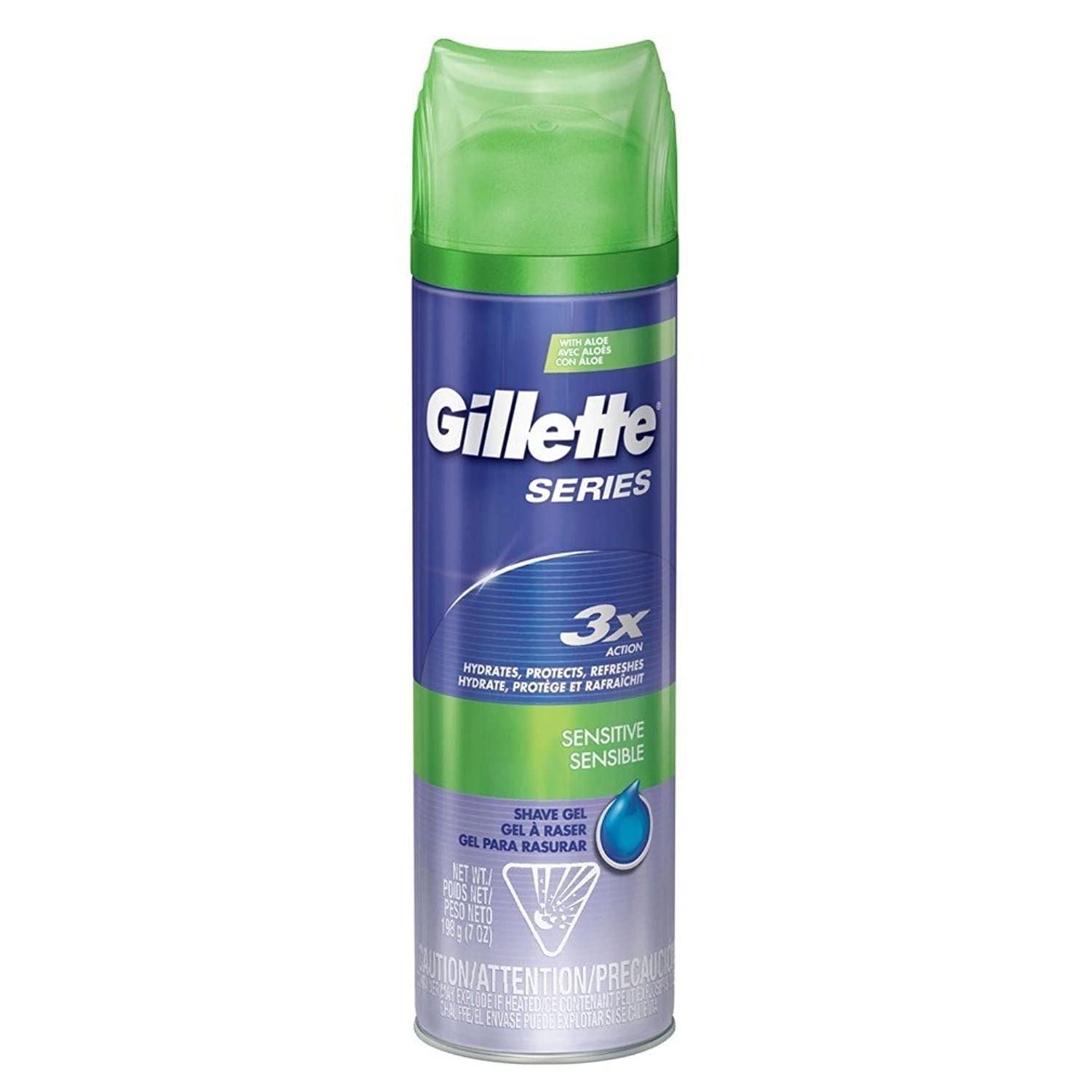 Buy now Gillette Series 3X Sensitive Shave Gel, Hydrates, Protects and Soothes Sensitive Skin, 7 Ounce (Pack of 6) 7 Ounce (Pack of 2) Aloe at indiglob india