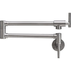 Buy now Pot Filler Faucet Brushed Nickel Wall Mount Commercial Kitchen Faucets Brass Folding Stretchable with Single Hole Two Handles by Aquafaucet Brushed Nickel at indiglob india