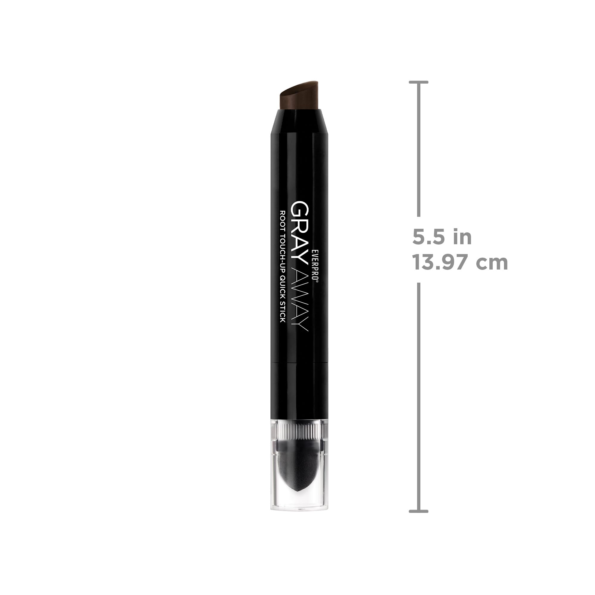 Gray Away Root Touch-Up Quick Stick, Black/Dark Brown, 0.1 oz | Root touch-up stick for gray coverage, targets roots, temples and hairline, lasts 24 hours, ammonia and peroxide-free