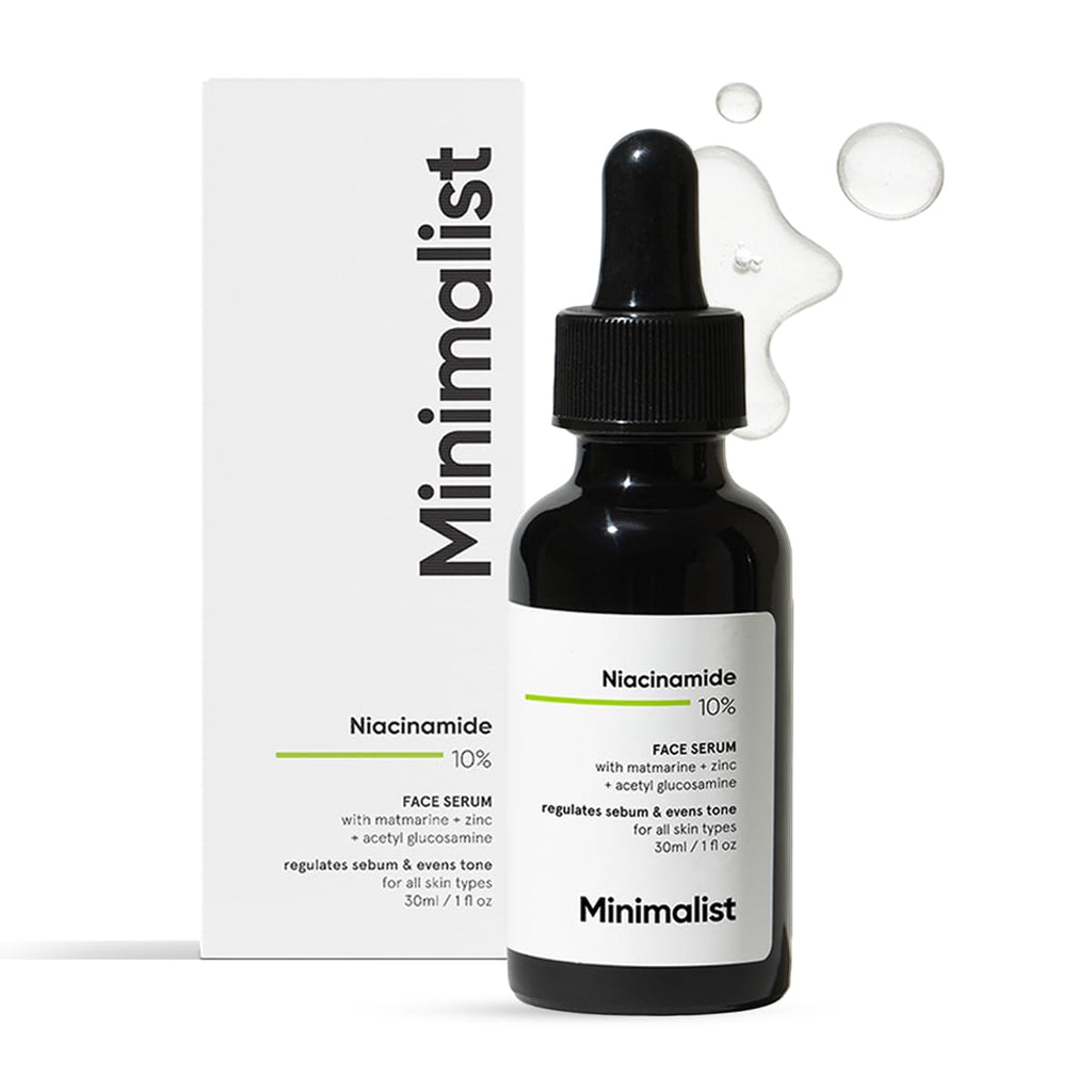 Buy now Minimalist Niacinamide 10% Face Serum for Acne Control & Oil Balancing with Zinc | Pore Minimizer for Face | Clears Acne Marks & Blemishes for Even Skin Tone | For Women & Men | 1 Fl Oz / 30 ml at indiglob india