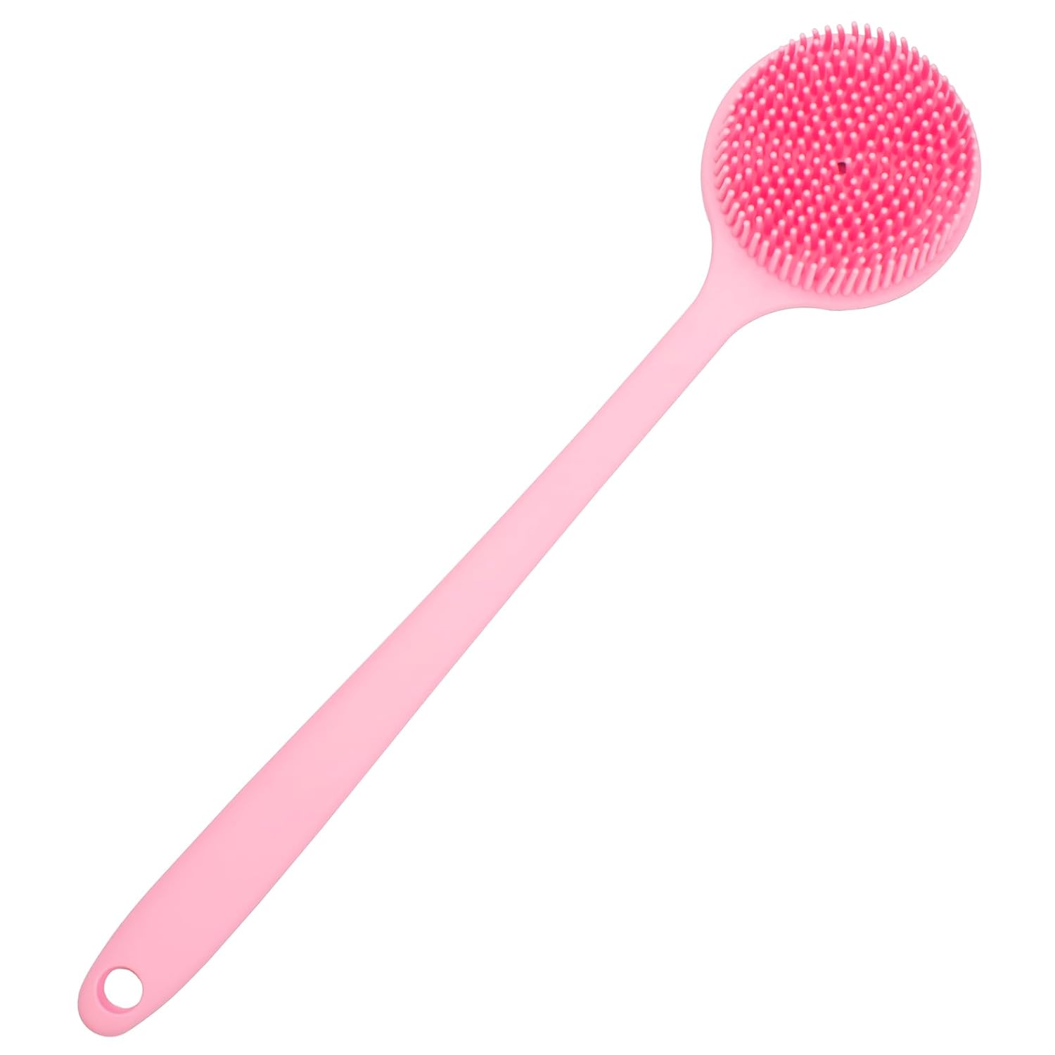 Buy now DNC Back Scrubber for Shower Soft Silicone Bath Body Brush with Long Handle (Black) Pink at indiglob india