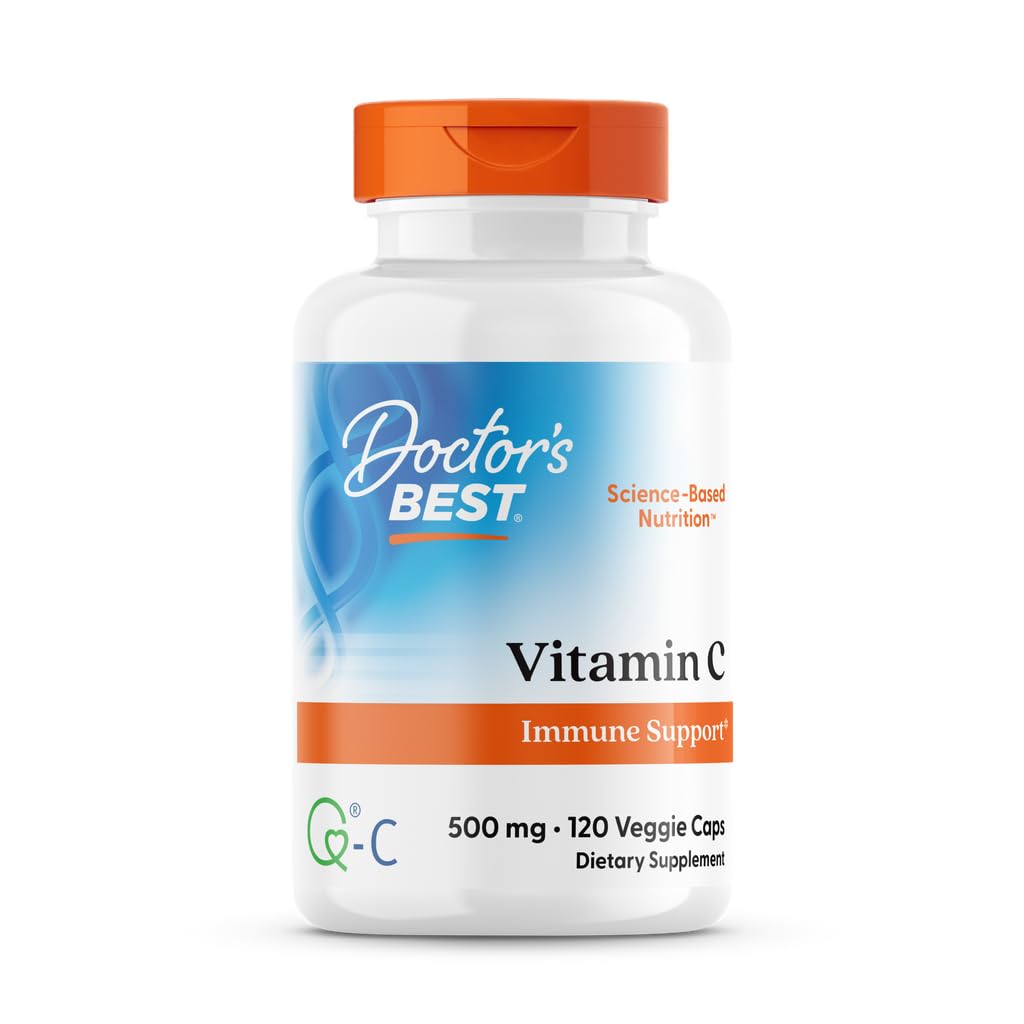 Doctor's Best Vitamin C 500mg Supplement, for Men & Women, 120 Veg Caps