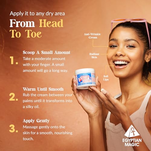 Buy now Egyptian Magic - All Purpose Face, Body, and Dry Skin Moisturizing Cream, Skin Protectant for Women & Men, Eczema Care Healing Balm, Scar Treatment, Stretch Marks, and Tattoo Aftercare, 2oz Jar at indiglob india