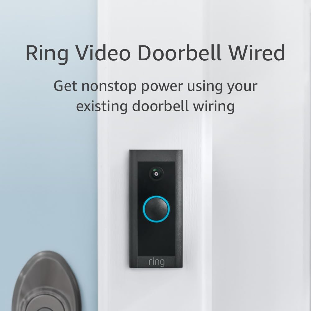 Buy now Ring Video Doorbell Wired (newest model), Use Two-Way Talk, advanced motion detection, HD camera and real-time alerts to monitor your front door (wiring required) 1 doorbell Doorbell Only at indiglob india