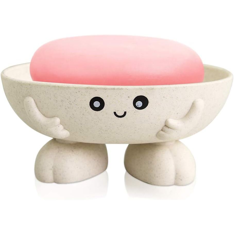 Buy now Soap Holder, Cute Soap Dish for Kids Children, Creative Lovely Bar Soap Tray Counter for Shower Bathroom Kitchen Countertop - Pink Beige at indiglob india