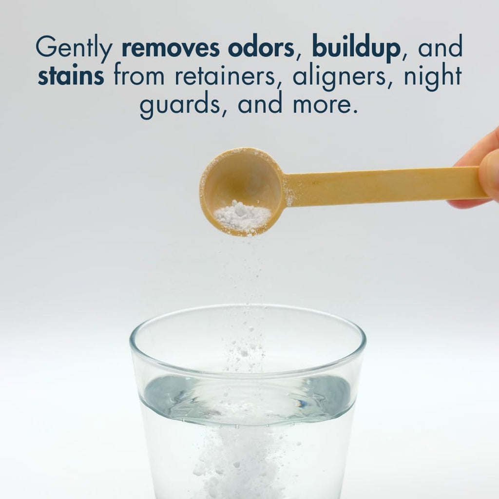 Base & Clean – The Daily Refresher™ | 100% Natural Retainer & Aligner Cleaner Powder | For Daily Use | 4 Month Supply | No Harsh Chemicals or Wrappers | Made in USA | NO Persulfate
