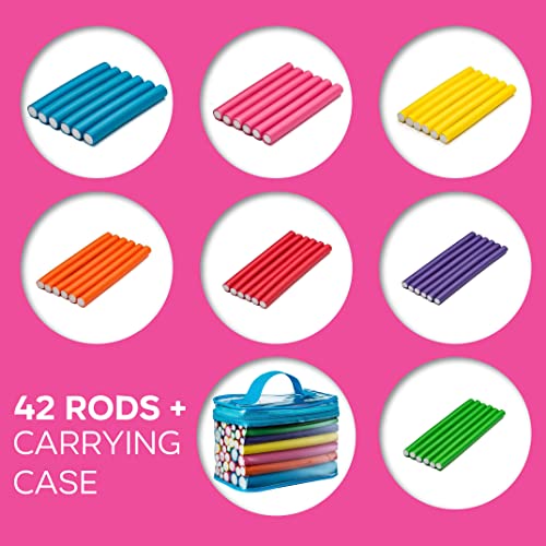 Buy now Salon Heatless Flexible Hair Rollers Curlers 42-pack 7" Soft Foam Flexi Twist Curling Rods for Short Long Hair at indiglob india