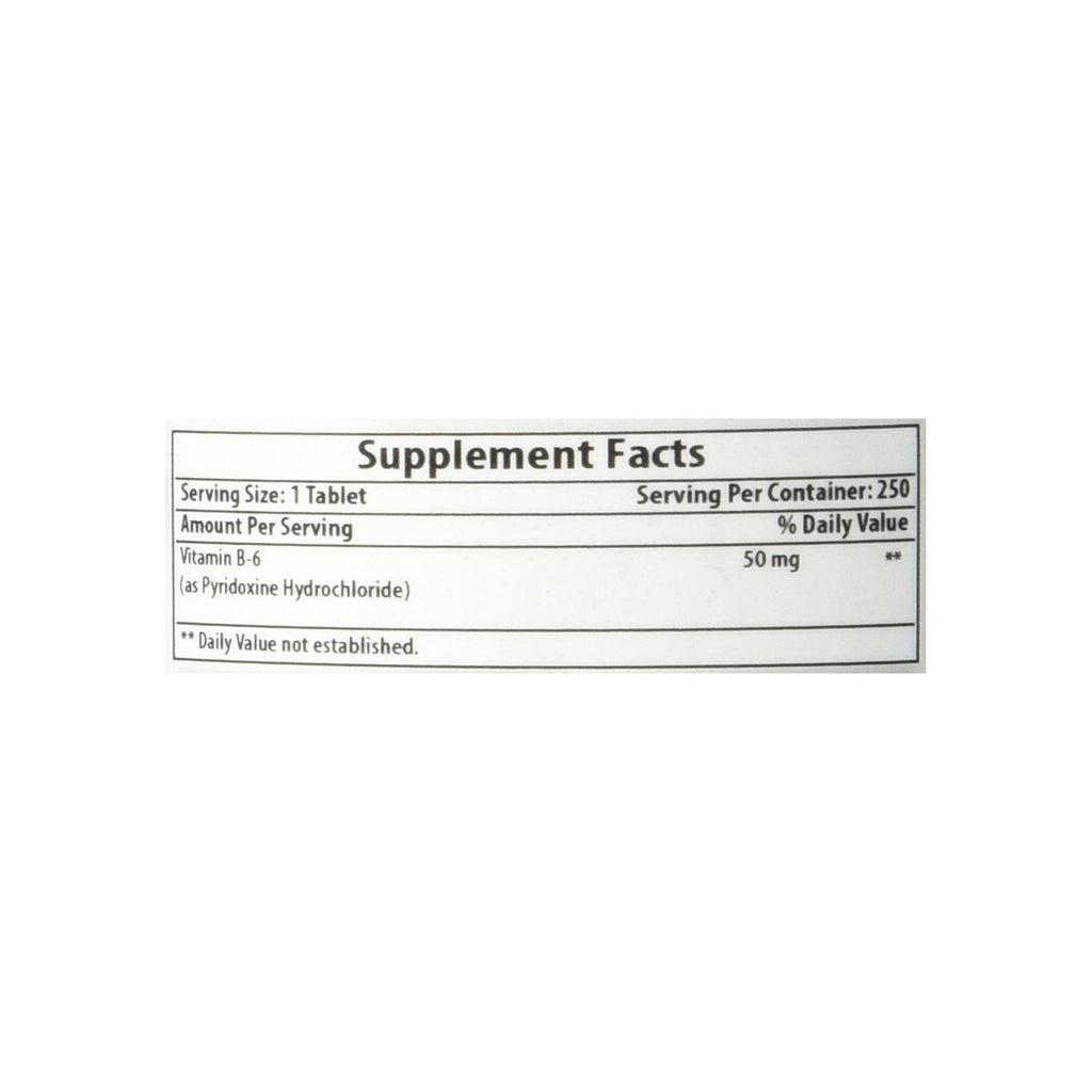 Best Naturals Vitamin B6 50 mg 250 Tablets