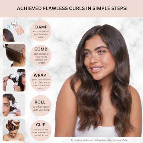 Buy now Kitsch Satin Pillow Rollers -Heatless Hair Curler, Hair Rollers, Heatless Curls Overnight, Flexible Curling Rods for Long &Short Hairs, Flexi Rod Curlers to Sleep in, Overnight Blowout Rods-6pc Marble at indiglob india