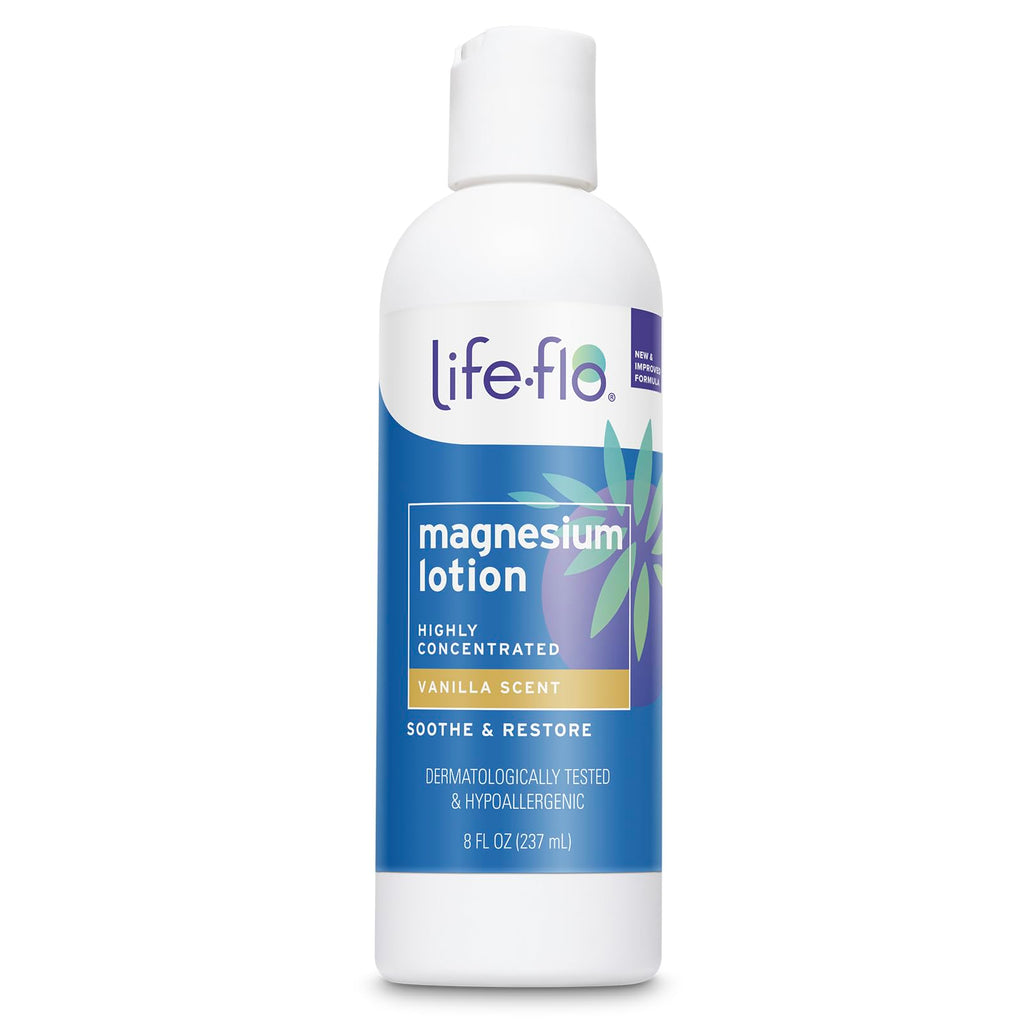 Buy now LIFE-FLO Magnesium Lotion - New, Improved Magnesium Chloride from Zechstein Seabed - Soothes Muscles, Joints When Massaged into Skin - Great for Kids, Hypoallergenic, 8oz Pack of 1, Vanilla at indiglob india