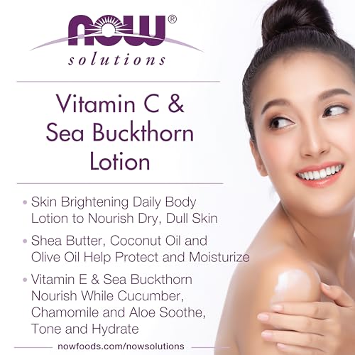 Buy now NOW Foods Solutions, Vitamin C and Sea Buckthorn Lotion, Hydrates, Repairs and Nourishes Dry Dull Skin, 8-Ounce at indiglob india