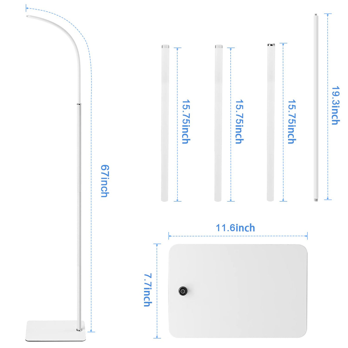 AISVAN Adjustable Height Baby Monitor Floor Stand Holder for Hellobaby HB6560/HB6550 HB65/HB66/HB248 Baby Monitor and Also Compatible with The Nanit Pro Smart Monitor & Flex Stand